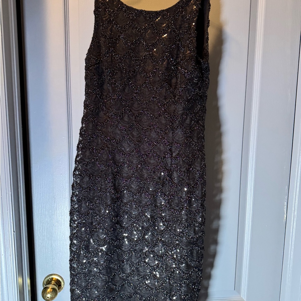 SD Collection Black Beaded Mini Dress